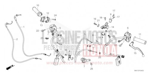 LEVIER DE GUIDON/COMMUTATEUR/CABLE (CB650RA) CB650RAP de 2023